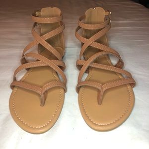 Tan strappy sandals